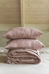 Linen bedding set in Dusty Rose