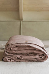 Linen duvet cover in Dusty Rose