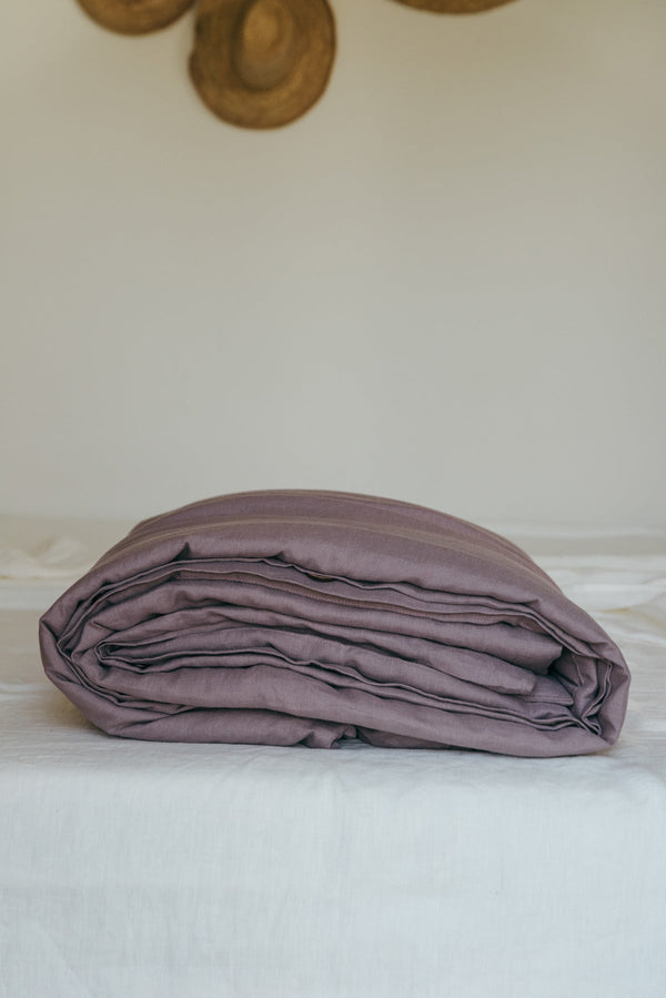 Linen duvet cover in Dusty Lavender