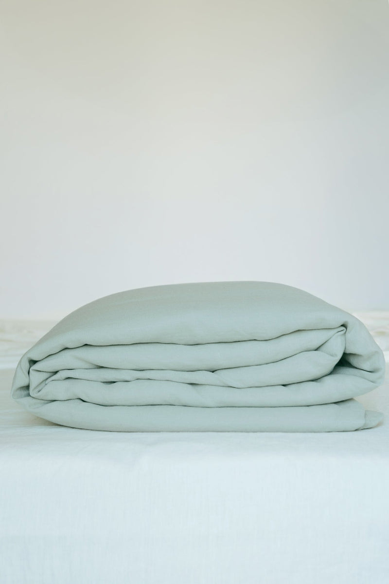 Linen duvet cover in Sage Green