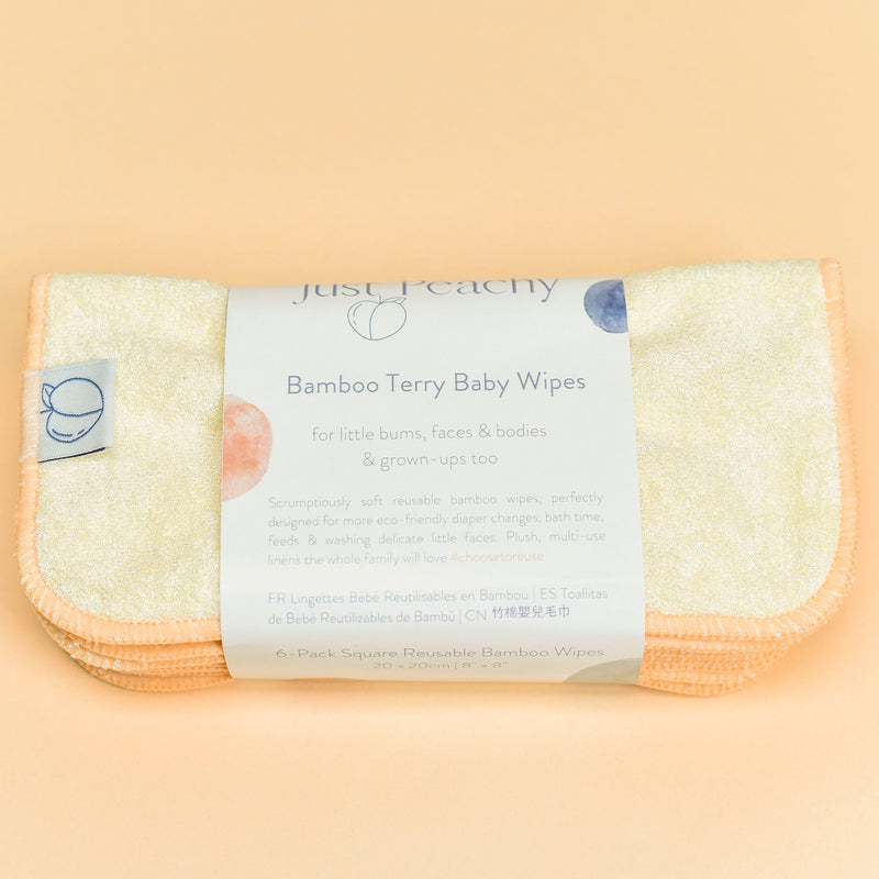 Bamboo Terry Reusable Baby Wipes 6-Pack