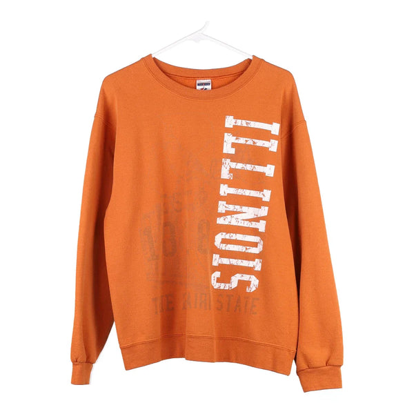 Illinois Jerzees Sweatshirt - Medium Orange Cotton Blend