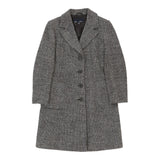 Les Copains Trench Coat - Large Grey Wool Blend