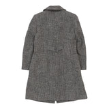 Les Copains Trench Coat - Large Grey Wool Blend