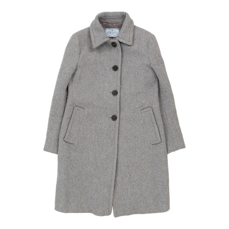 Prada Trench Coat - Large Grey Wool Blend