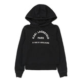 Karl Lagerfeld Spellout Hoodie - Small Black Cotton