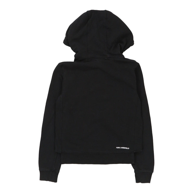 Karl Lagerfeld Spellout Hoodie - Small Black Cotton