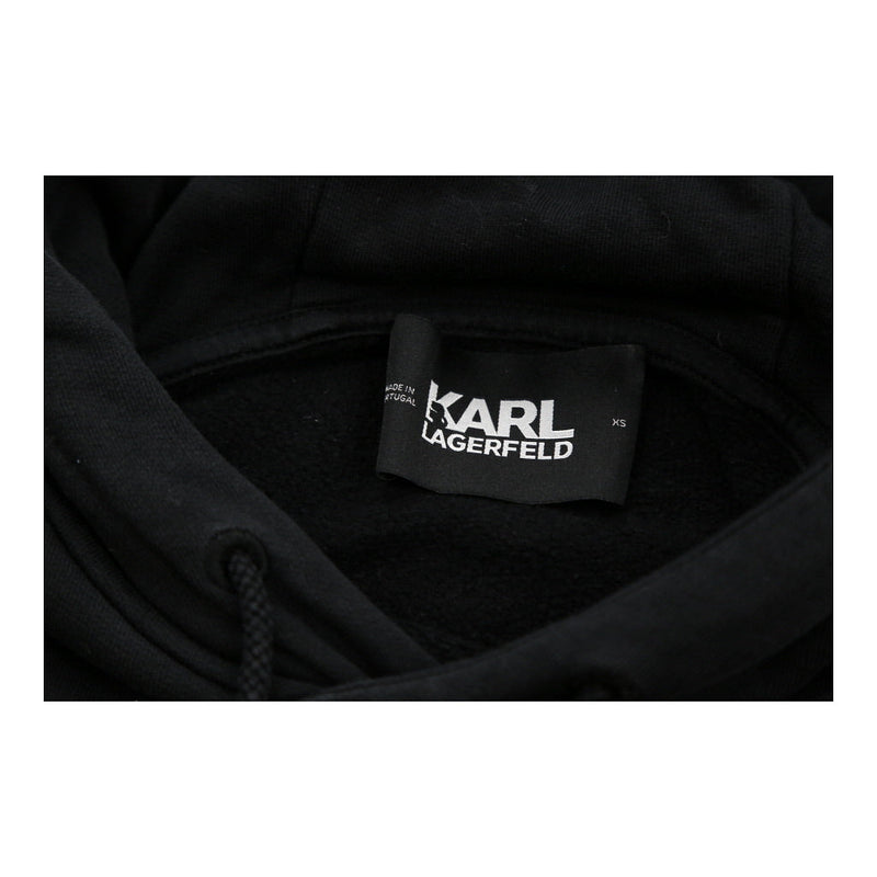 Karl Lagerfeld Spellout Hoodie - Small Black Cotton