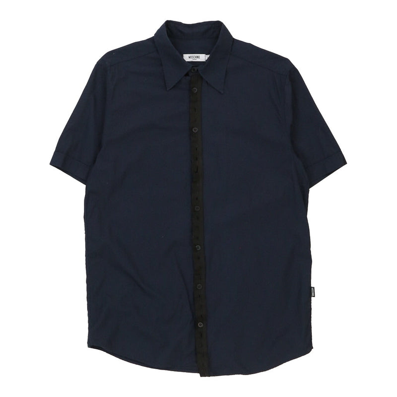 Moschino Short Sleeve Shirt - Medium Navy Cotton