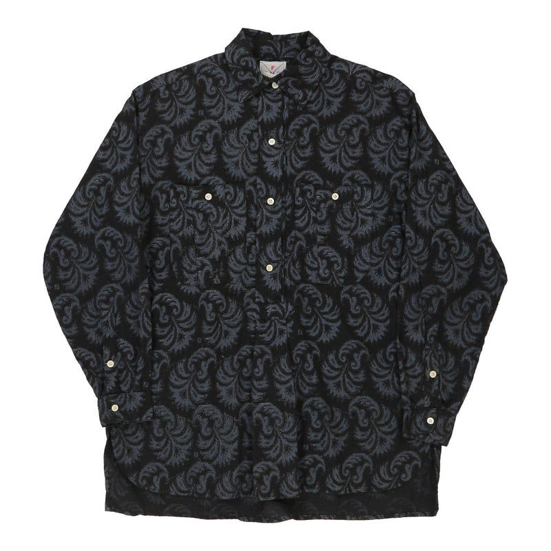 Fendi Patterned Shirt - Small Navy Cotton