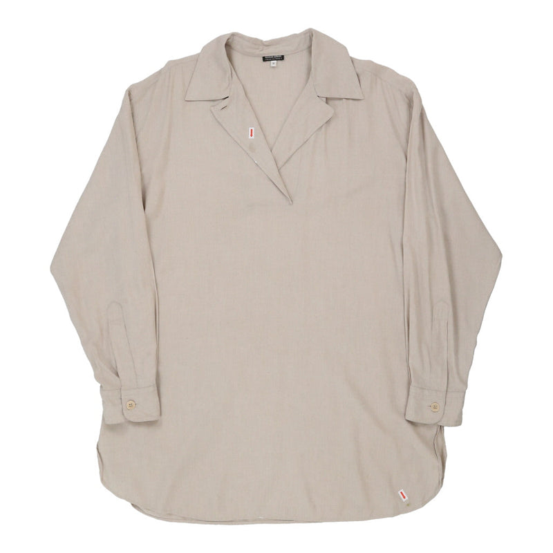 Giorgio Armani Shirt Dress - Large Beige Cotton