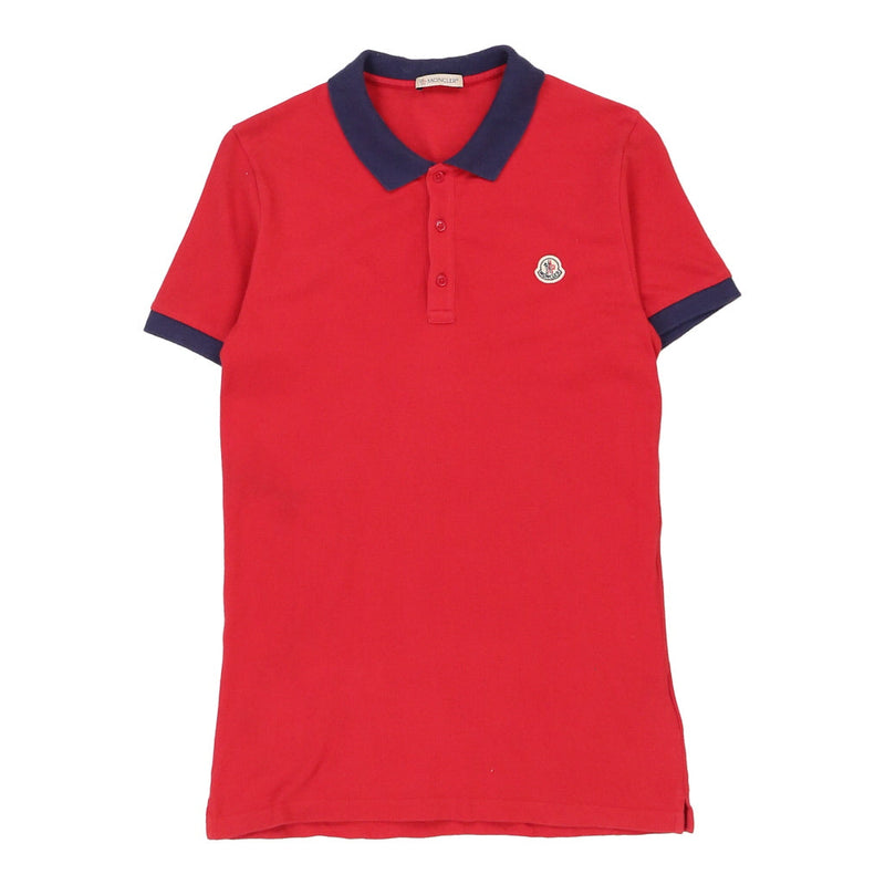 Age 14 Moncler Polo Shirt - Medium Red Cotton