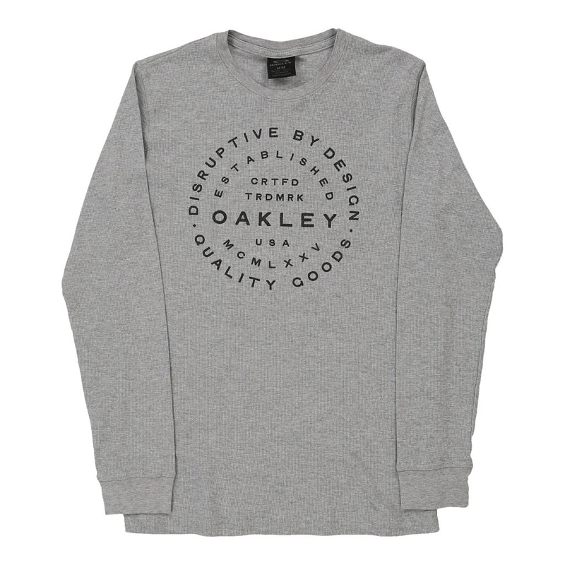 Oakley Long Sleeve T-Shirt - Medium Grey Cotton