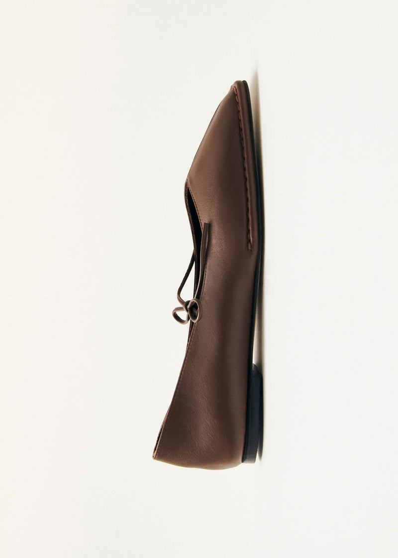 Sway Chestnut Brown Leather Ballet Flats