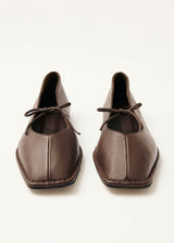 Sway Chestnut Brown Leather Ballet Flats