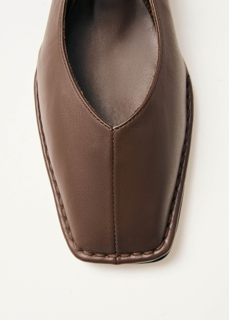 Sway Chestnut Brown Leather Ballet Flats