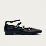 Luke Black Leather Ballet Flats