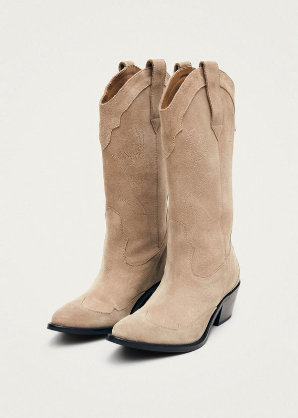 Liberty Suede Beige Leather Boots