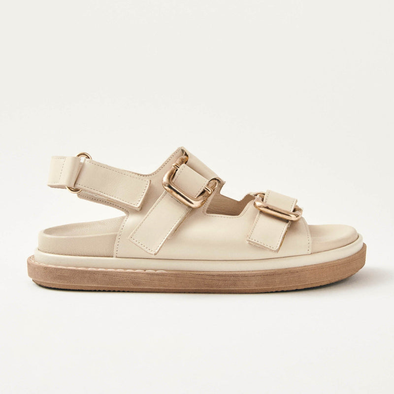 Harper Cream Leather Sandals