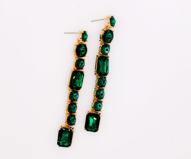Emerald Cascade Earrings – Luxury Green Statement Earrings