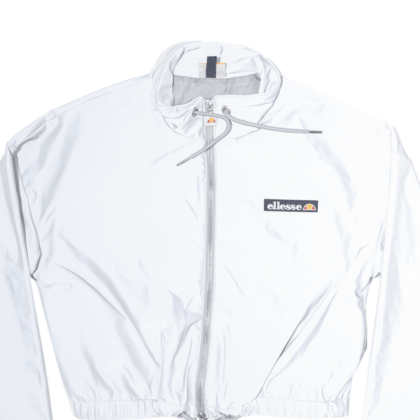 ELLESSE Reflective Cropped Womens Jacket Grey UK 8