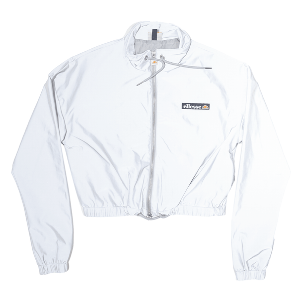 ELLESSE Reflective Cropped Womens Jacket Grey UK 8