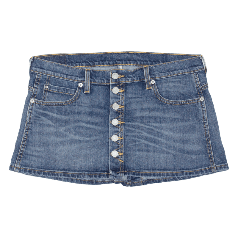 LEVI'S 640 Womens Mini Skirt Blue Short Denim L