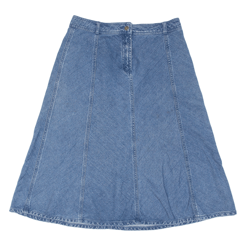 CHARTER CLUB Panelled Womens A-Line Skirt Blue Midi Denim M
