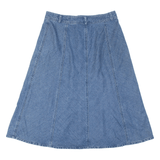 CHARTER CLUB Panelled Womens A-Line Skirt Blue Midi Denim M