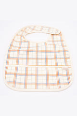 Sustainable baby bib in plaid pattern is water-resistant recycled Oeko tex material. Stylish and practical baby bib for being on the go. Best baby accesories