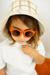 Kids Reversible Bucket Hat Plaid