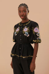 Blouse 325917 Winter-Garden-Black