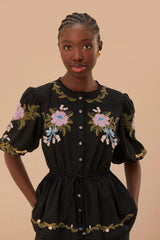 Blouse 325917 Winter-Garden-Black