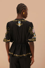 Blouse 325917 Winter-Garden-Black