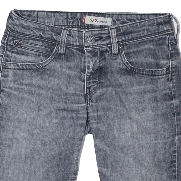 LEVI'S 572 Womens Denim Shorts Grey Slim S W28