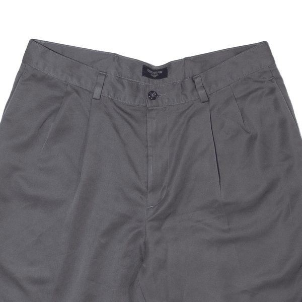 DOCKERS Pleated Mens Chino Shorts Grey Relaxed M W34