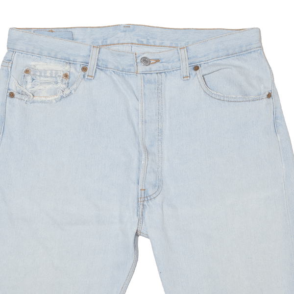 LEVI'S 501 Made In USA Cut-Off Mens Denim Shorts Blue 90s M W36