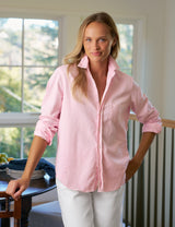Frank & Eileen Women's Button-Down Denim Shirt 100% Cotton - Eileen  Pink Petal
