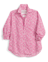 Frank and Eileen Women's Eileen Relaxed Fit Button-Down Shirt in Italian Cotton - Pink-Flowers
