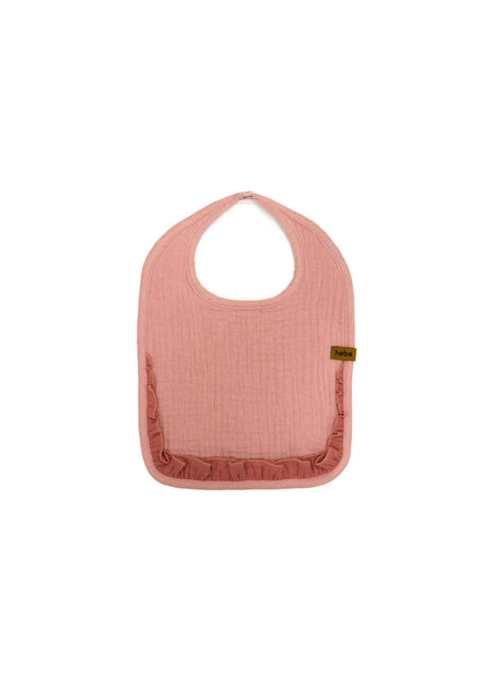 Pink muslin baby bib