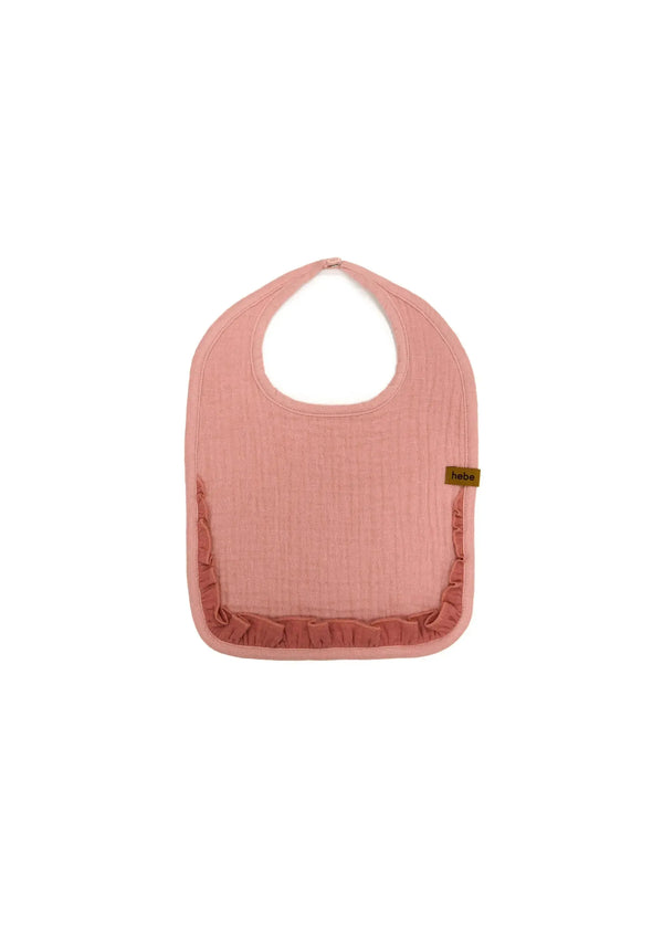 Pink muslin baby bib