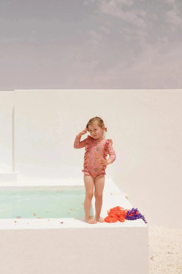 Aurelia girl's swimsuit - Bohemian Strawberry