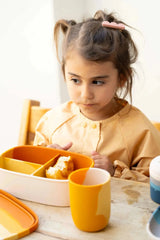 SET OF 2 SILICON TODDLER AND KIDS CUPS - ORANGE