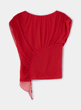 GEMINI RED DRAPED TOP