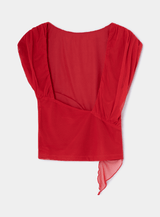 GEMINI RED DRAPED TOP