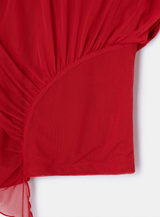 GEMINI RED DRAPED TOP