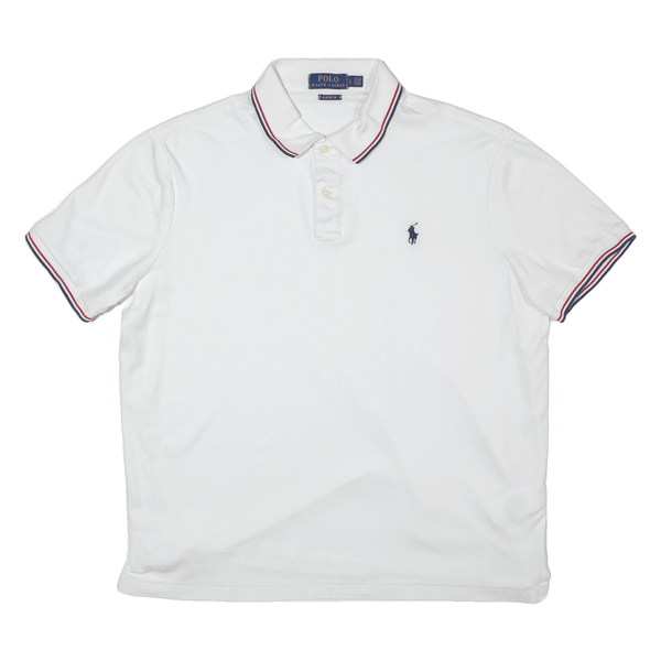 POLO RALPH LAUREN Mens Polo Shirt White Short Sleeve L