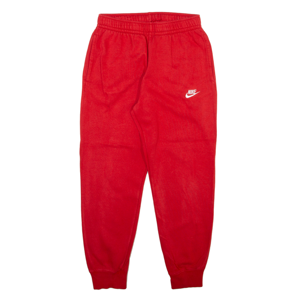 NIKE Mens Joggers Red Tapered XS W26 L27