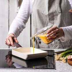 Wood-Be 奶白色陶瓷易潔玉子燒煎鍋 14x18cm