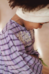 Girl's dress - Purple checks